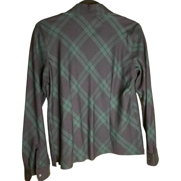 Talbots Women's NWT Navy & Green Tartan Plaid Pleated Button Size Small Petites - Picture 6 of 7